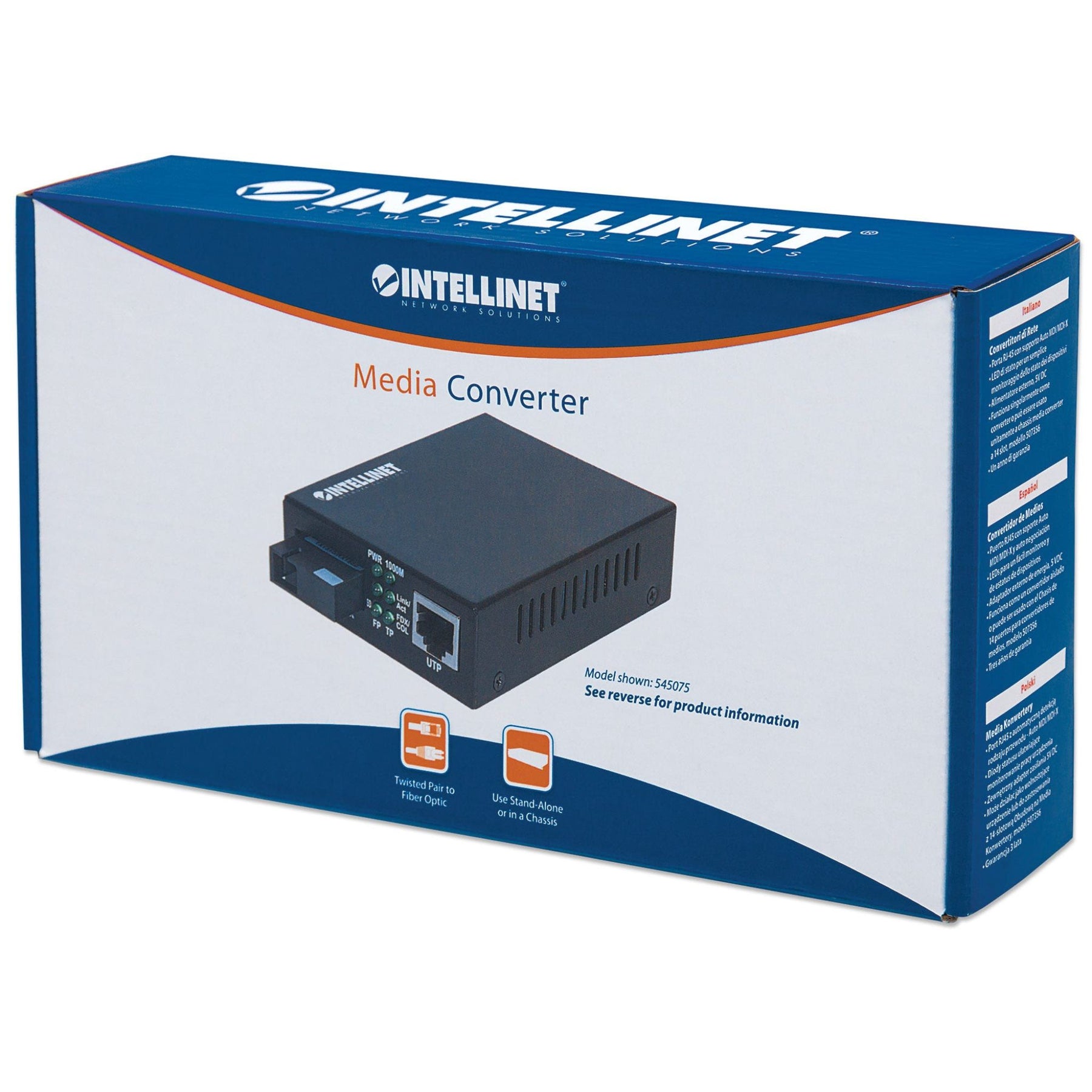 Intellinet Gigabit Ethernet Single Mode Media Converter 10/100/1000Base-T zu 1000Base-LX SC 20 km
